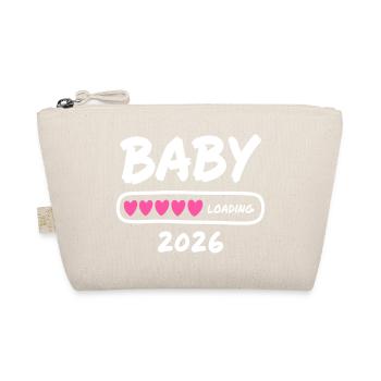 Baby Loading 2026 Schwangerschaft Eltern - Bio-Täschchen - Natur - Vorne