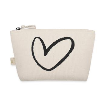 Heart Love Symbol Gift Birthday Friendship - Organic Pouch - nature - Front