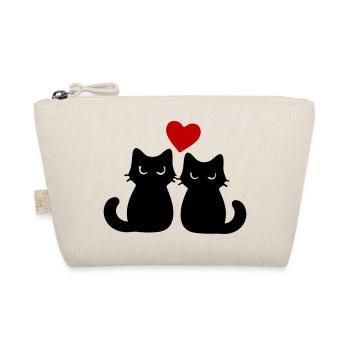 Couple de chats amoureux - Trousse biologique - nature - Devant