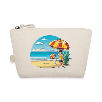 Beach vacation cartoon with umbrella - Organic Pouch - nature - Front