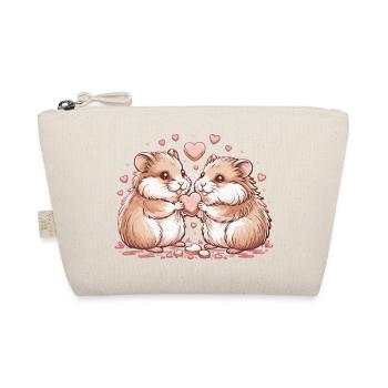 Cuddly Heart Hamster Duo - Organic Pouch - nature - Front