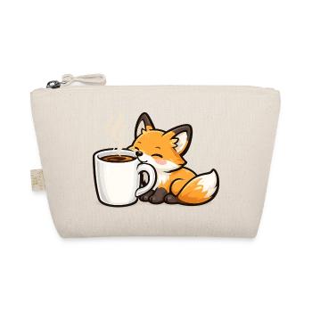 Cuddly fox with coffee - Organic Pouch - nature - Front