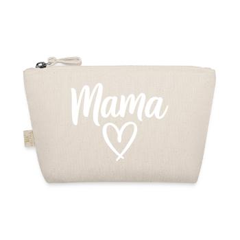 Mama Heart Skript Handgeschriebene Liebe - Bio-Täschchen - Natur - Vorne