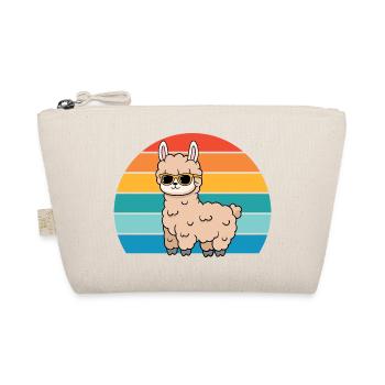 Alpaka mit Sonnenbrille für Lama Liebhaber - Bio-Täschchen - Natur - Vorne