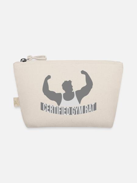 Certified Gym Rat Lustig Fitness Training Spruch - Bio-Täschchen - Natur - Vorne