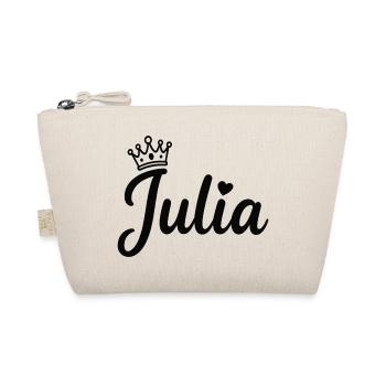 Julia Name Krone Herz Kalligraphie personalisiert - Bio-Täschchen - Natur - Vorne