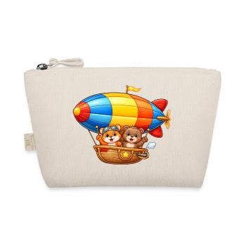 Zeppelin Tiere Motiv Cartoon Luftschiff   - Bio-Täschchen - Natur - Vorne