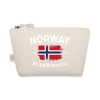 Norway Scandinavia Collegestyle Norwegen Flagge  - Bio-Täschchen - Natur - Vorne