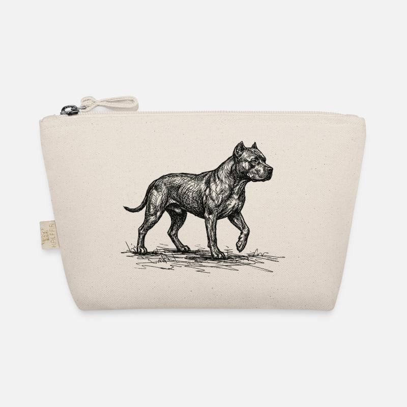 Pitbull Sketch – Minimalistisches Hund Design Bio-Täschchen