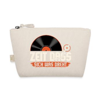 Zeit das sich was dreht / Vinyl Platte - Bio-Täschchen - Natur - Vorne