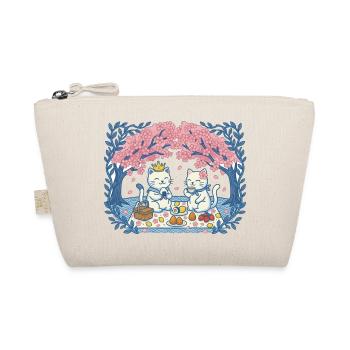 Real cats on picnic between sakura - Organic Pouch - nature - Front