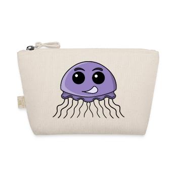 Lilac Jellyfish Cartoon - Organic Pouch - nature - Front