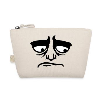 Grumpy sad disappointed face funny - Organic Pouch - nature - Front