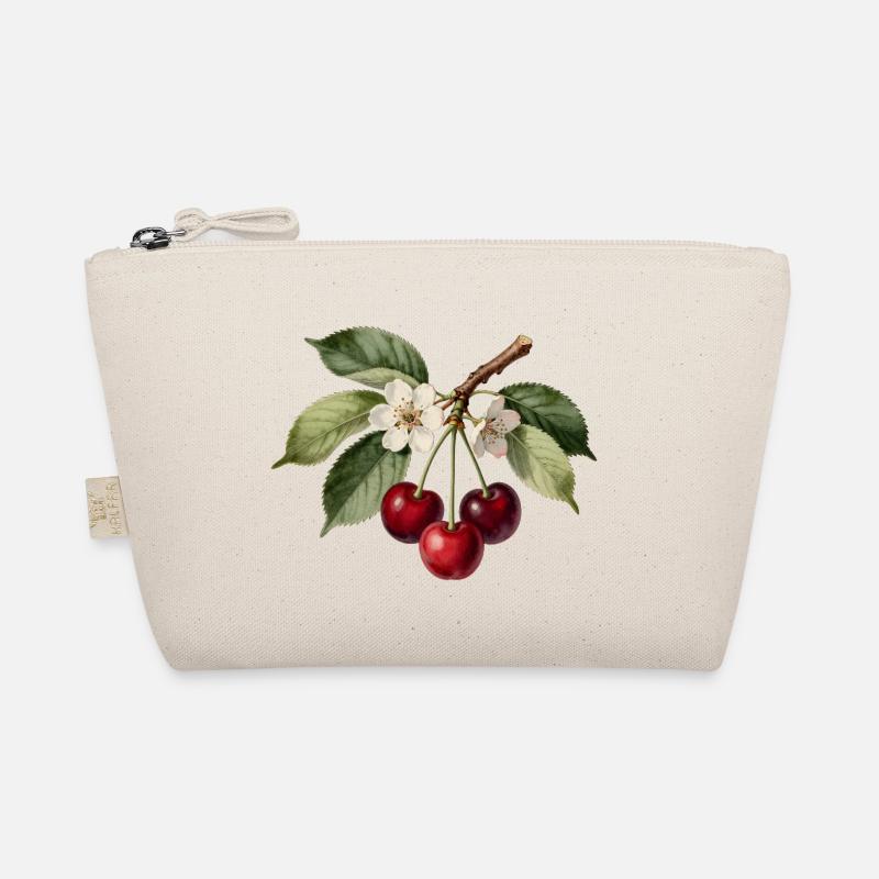 Gravure cerises et fleurs botaniques Trousse biologique