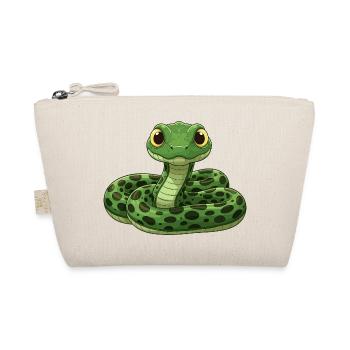 Cute Cartoon Snake - Organic Pouch - nature - Front
