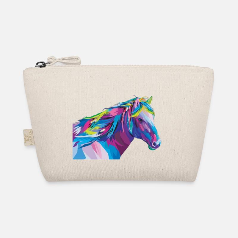 Geometric Rainbow Horse Organic Pouch