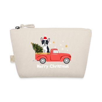 Frenchie Xmas Truck – Frohe Weihnachten - Bio-Täschchen - Natur - Vorne