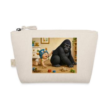 Gorilla and Baby Playful Duo - Organic Pouch - nature - Front