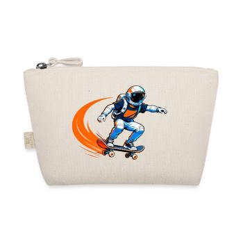 Astronaut Skateboard in Space - Organic Pouch - nature - Front