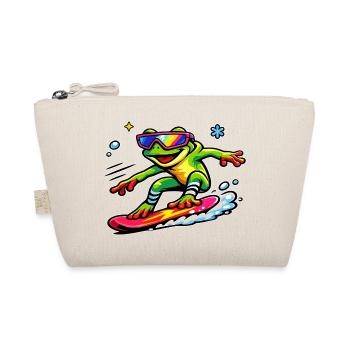 Surfer frog with neon sunglasses - Organic Pouch - nature - Front