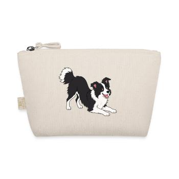 Border Collie Freudenpose - Bio-Täschchen - Natur - Vorne