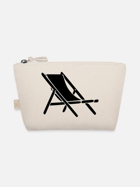 Strandliege Sonnenliege Strand Beach Urlaub Reise - Bio-Täschchen - Natur