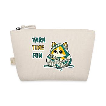 Cute Yarn Kitty Baby Cat Kawaii Sticker Gift Art - Organic Pouch - nature - Front
