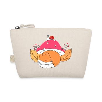 Cute fox sleeping under mushroom autumn - Organic Pouch - nature - Front