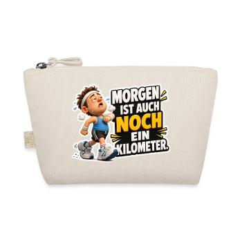 Laufen Spruch Morgen ist noch ein Kilometer Humor - Bio-Täschchen - Natur - Vorne