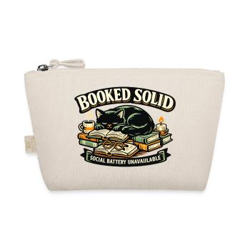 Booked Solid Cat and Books - Organic Pouch - nature - Front