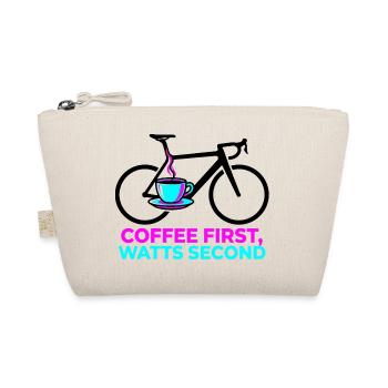 Coffee First Watts Second Bike T-Shirt - Bio-Täschchen - Natur - Vorne