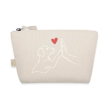 Hand mit Hundepfote | Hunde Fan | beste Freunde - Bio-Täschchen - Natur - Vorne