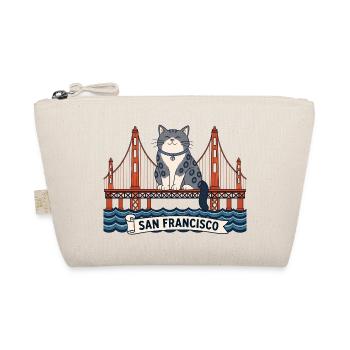San Francisco Cat at golden Bridge USA Travel - Bio-Täschchen - Natur - Vorne