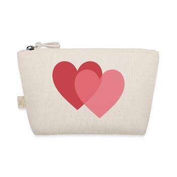 HERZ. HERZ. VALENTINSTAG. LIEBE. LIEBE. PAAR. - Bio-Täschchen - Natur - Vorne
