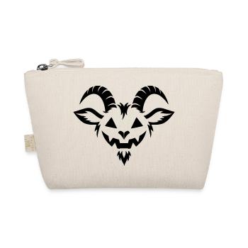 Halloween Ziege – Spooky Goat Face - Bio-Täschchen - Natur - Vorne