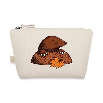 Maulwurf mit Herbstblatt - Bio-Täschchen - Natur - Vorne