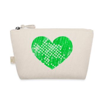 Heart with holes (green) - Organic Pouch - nature - Front
