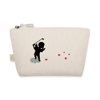 Amor with golf Club - Organic Pouch - nature - Front