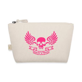 rocknroll_skull_1c - Bio-Täschchen - Natur - Vorne