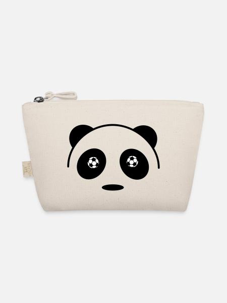 Panda und Fußball - Bio-Täschchen - Natur - Vorne