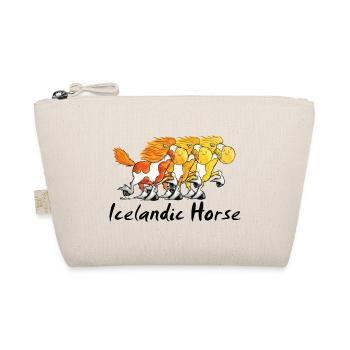 Three Funny Icelandic Horses - Organic Pouch - nature - Front