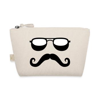 biker hard skirt mustache beard face summer co - Organic Pouch - nature - Front