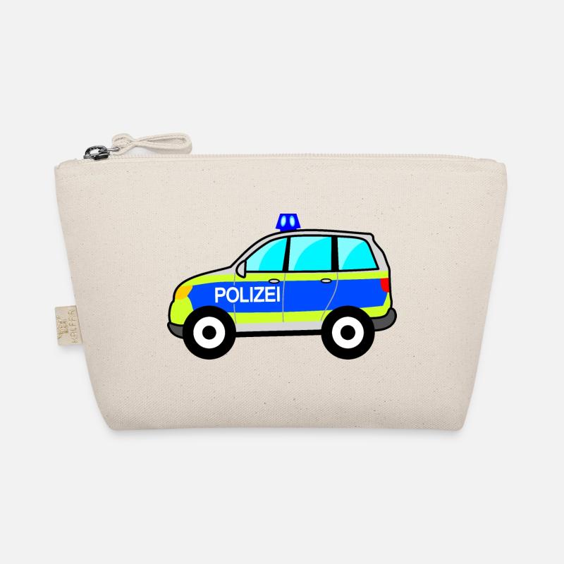 Polizeiauto, Polizei, deutsche Polizei, Blaulicht - Bio-Täschchen - Natur