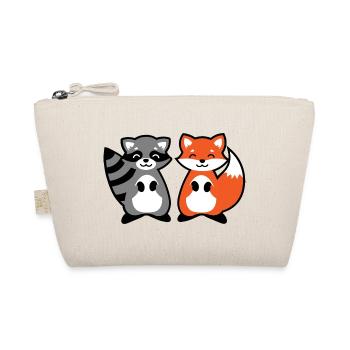 Raccoon and Fox - raccoon and fox gift child - Organic Pouch - nature - Front