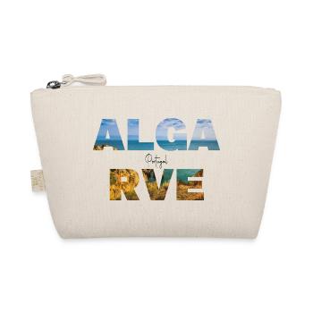 Algarve Lettering with Ocean Landscape Fill - Organic Pouch - nature - Front