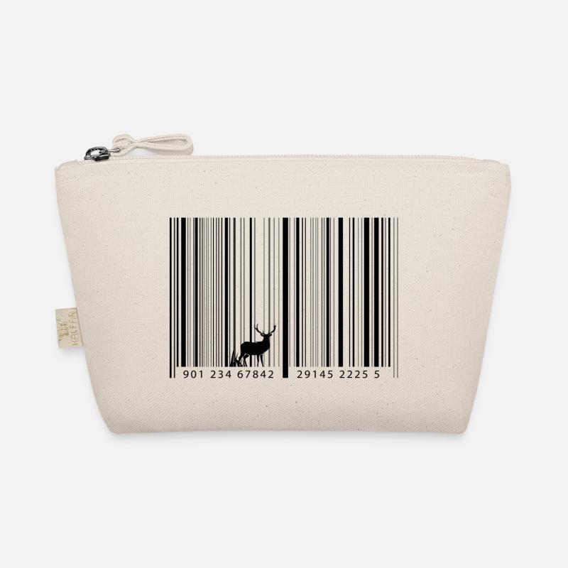 Barcode als Wald mit Hirsch Bio-Täschchen
