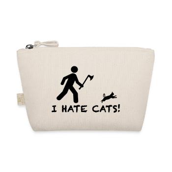 I hate cats, Sarkasmus ironisch lustige Sprüche - Bio-Täschchen - Natur - Vorne