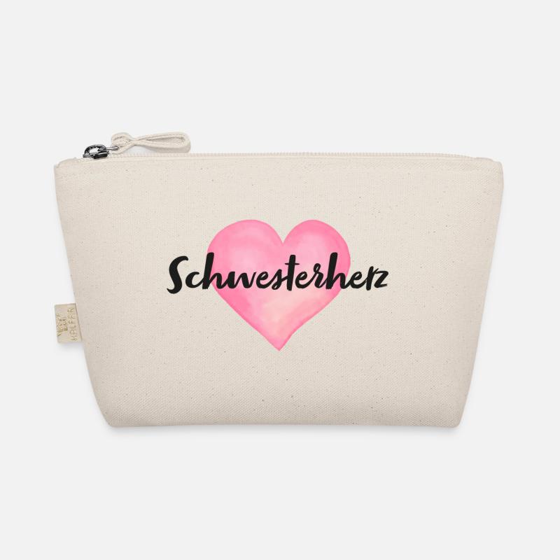Schwesterherz Schwester Herz - Bio-Täschchen - Natur