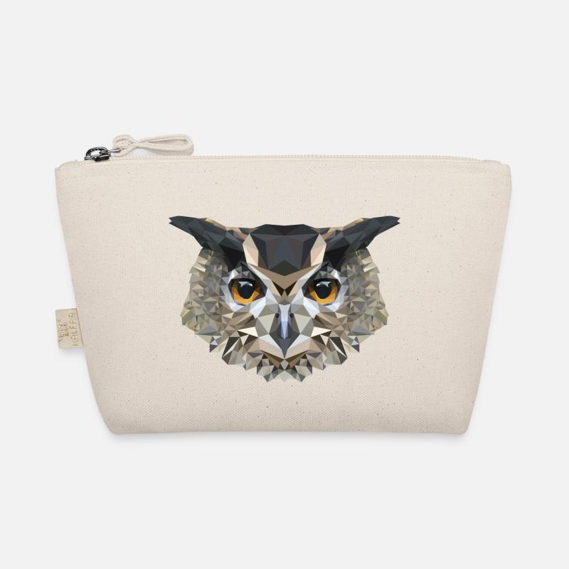 Owl Polygon Owl - Organic Pouch - nature