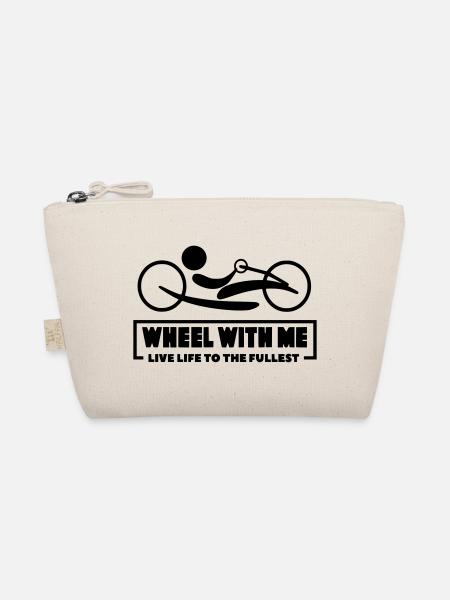 Roll mit mir mit meinem Rollstuhl-Handbike * - Bio-Täschchen - Natur